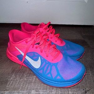 Nike Lunarlaunch Running Shoes : Neon Pink / Blue / Black : Woman’s 7.5